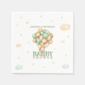 Lichtgroen Beer in het Baby shower van de heteluch Servet (Voorkant)