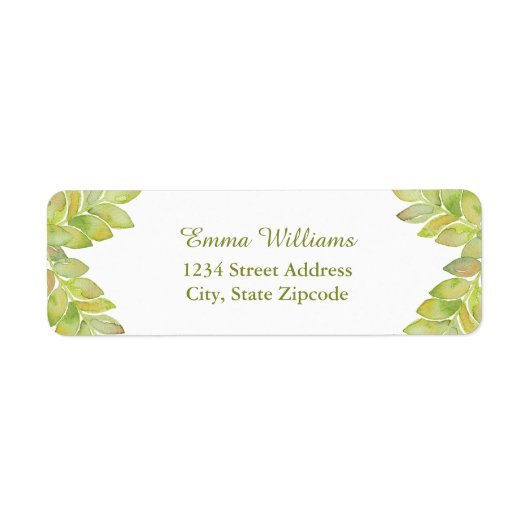 Lichtgroen blad Natuur adreslabel Etiket (Voorkant)
