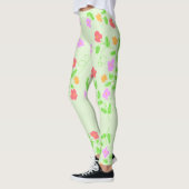Lichtgroen bloemige Leggings (Links)