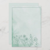 Lichtgroen bloemmotief kaart (Voorkant / Achterkant)