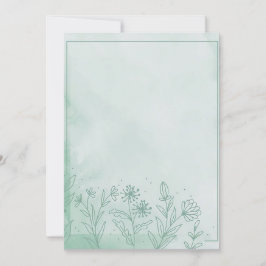 Lichtgroen bloemmotief  kaart