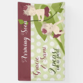 Lichtgroen, Bourgogne tweelingverjaardag Baby show Spandoek (Verticaal)