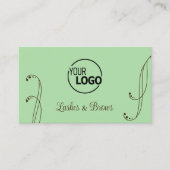 Lichtgroen Bruin Chique  met Logo en Foto Visitekaartje (Voorkant)