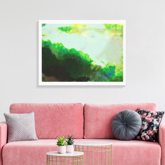 lichtgroen canvas afdruk (Insitu (Woonkamer))