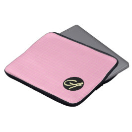 Lichtgroen celpatroon met roze achtergrond. laptop sleeve