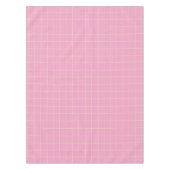 Lichtgroen celpatroon roze geruit. tafelkleed (Voorkant)