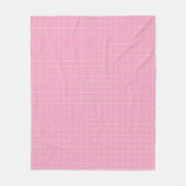 Lichtgroen celpatroon roze ruitjes. fleece deken (Voorkant)