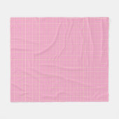 Lichtgroen celpatroon roze ruitjes. fleece deken (Voorkant (Horizontaal))
