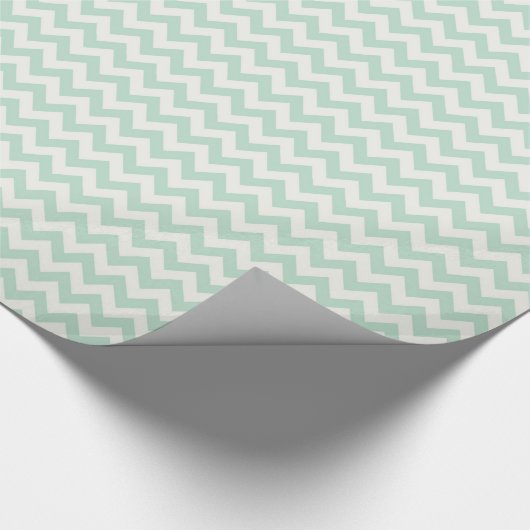 Lichtgroen Chevron-inpakpapier Cadeaupapier (Hoek)
