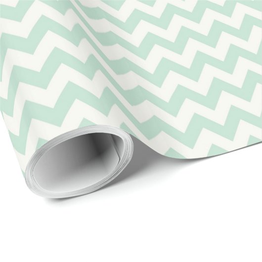 Lichtgroen Chevron-inpakpapier Cadeaupapier (Rol Hoek)