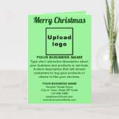 Lichtgroen | Christmas | Business | gevouwen Feestdagen Kaart (Voorkant)