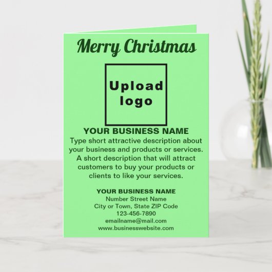 Lichtgroen | Christmas | Business | gevouwen Feestdagen Kaart (Voorkant)
