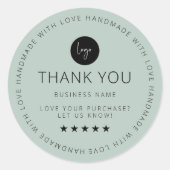 Lichtgroen Custom Bedankt Sticker met Logo (Voorkant)