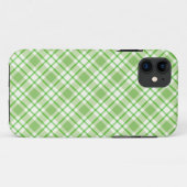 Lichtgroen diagonaal controlepatroon Case-Mate iPhone case (Achterkant (horizontaal))