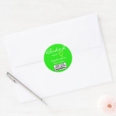 Lichtgroen Eenvoudig Minimalist Gemaakt met Liefde Ronde Sticker (Envelop)
