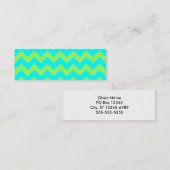 Lichtgroen en Aqua Zigzag Mini Visitekaartje (Voorkant / Achterkant)