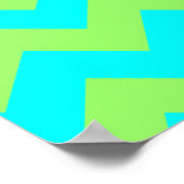 Lichtgroen en Aqua Zigzag Poster (Hoek)
