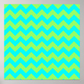Lichtgroen en Aqua Zigzag Poster (Voorkant)