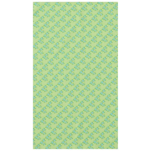 Lichtgroen en blauw bloemontwerp tafelkleed (Voorkant)