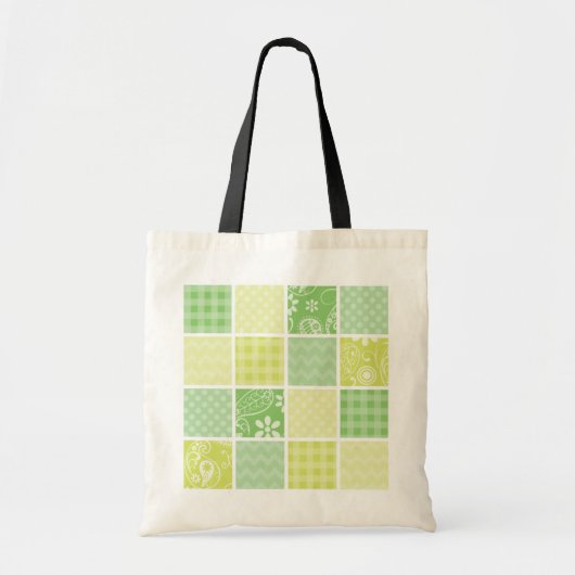 Lichtgroen en geel Schattige geruit Tote Bag (Voorkant)
