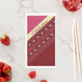 Lichtgroen en roze Bourgogne Servet