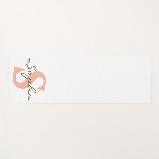 Lichtgroen en Roze monogram Yogamat (Voorkant (horizontaal))