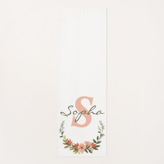 Lichtgroen en Roze monogram Yogamat (Voorkant)