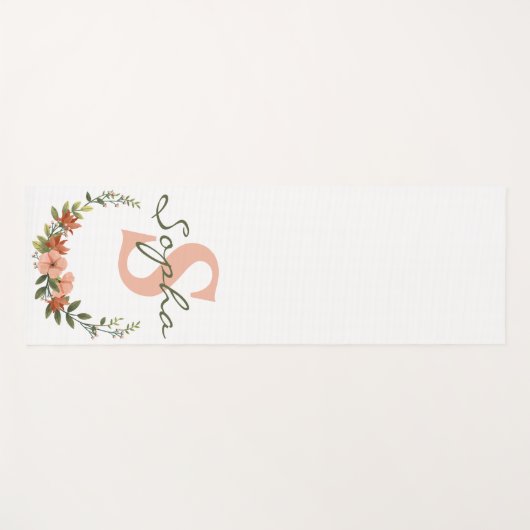Lichtgroen en Roze monogram Yogamat (Voorkant (horizontaal))