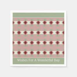 Lichtgroen en roze servet