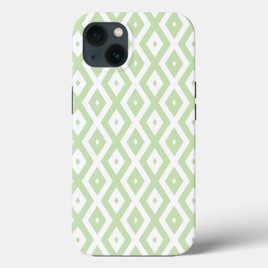 Lichtgroen en wit diamant patroon Case-Mate iPh iPhone Case (Achterkant)