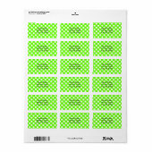 Lichtgroen en Witte Stippen Etiket (Full Sheet)