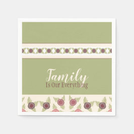 Lichtgroen en zacht roze servet