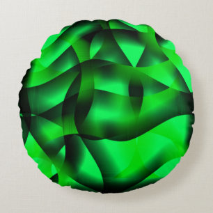 Lichtgroen en zwart krullen, met schaduw? rond kussen