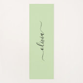 Lichtgroen en zwart monogram  yogamat (Voorkant)