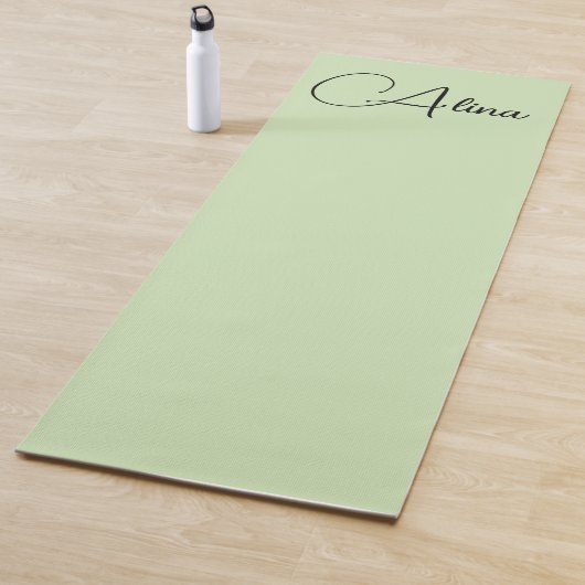 Lichtgroen en zwart monogram yogamat (In situ)