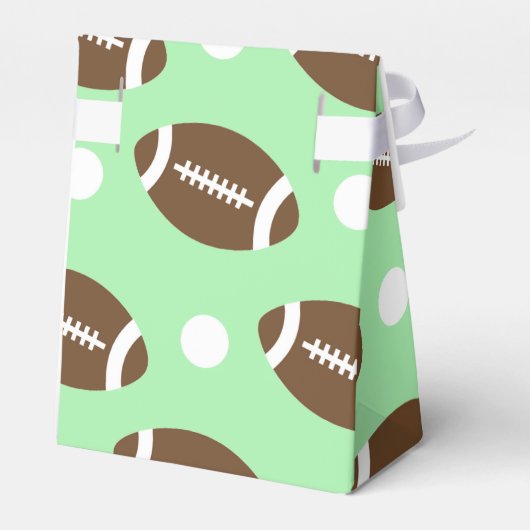 Lichtgroen Football, witte stippen Bedankdoosjes (Achterkant)