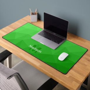 Lichtgroen geometrisch meshpatroon met monogram bureaumat