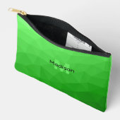 Lichtgroen geometrisch meshpatroon Monogram Etui (Open)