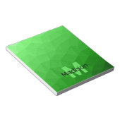 Lichtgroen geometrisch meshpatroon Monogram Notitieblok (Schuin)