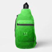Lichtgroen geometrisch meshpatroon Monogram Sling Bag (Voorkant)