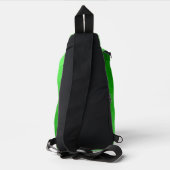 Lichtgroen geometrisch meshpatroon Monogram Sling Bag (Achterkant)