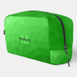 Lichtgroen geometrisch meshpatroon Monogram Toilettasje