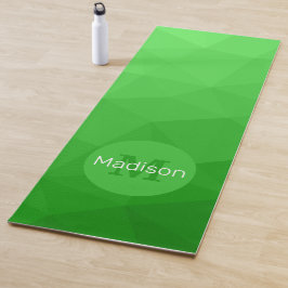 Lichtgroen geometrisch meshpatroon Monogram Yogamat