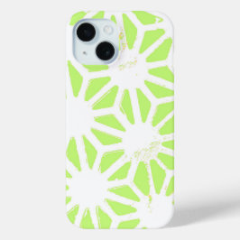Lichtgroen geometrisch patroon iPhone 15 case