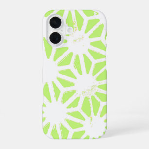 Lichtgroen geometrisch patroon iPhone 16 hoesje