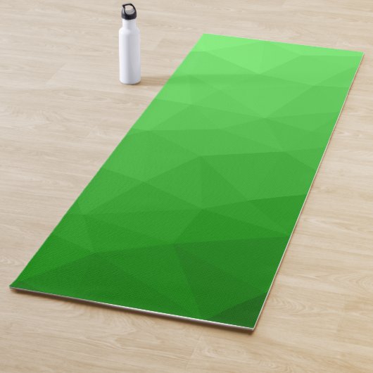 Lichtgroen helder verloop geometrisch mesh-patroon yogamat (In situ)