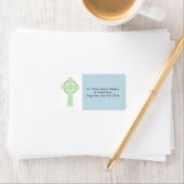 Lichtgroen Keltisch Kruis met retouradres Etiket (Insitu)