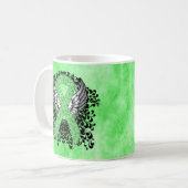 Lichtgroen lint met vleugels koffiemok (Voorkant links)