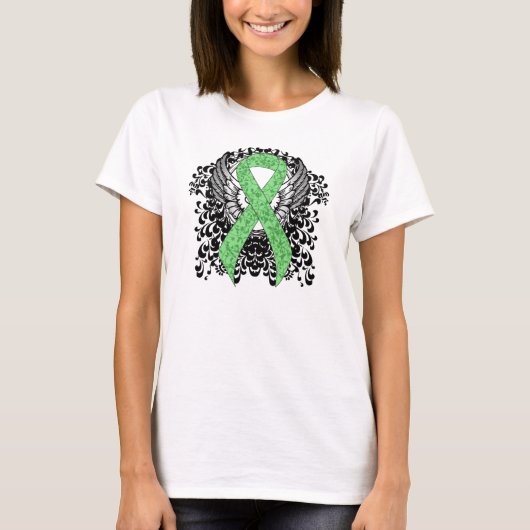 Lichtgroen lint met vleugels t-shirt (Voorkant)
