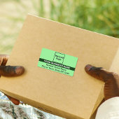 Lichtgroen met gemarkeerde merknaam Verzending Etiket